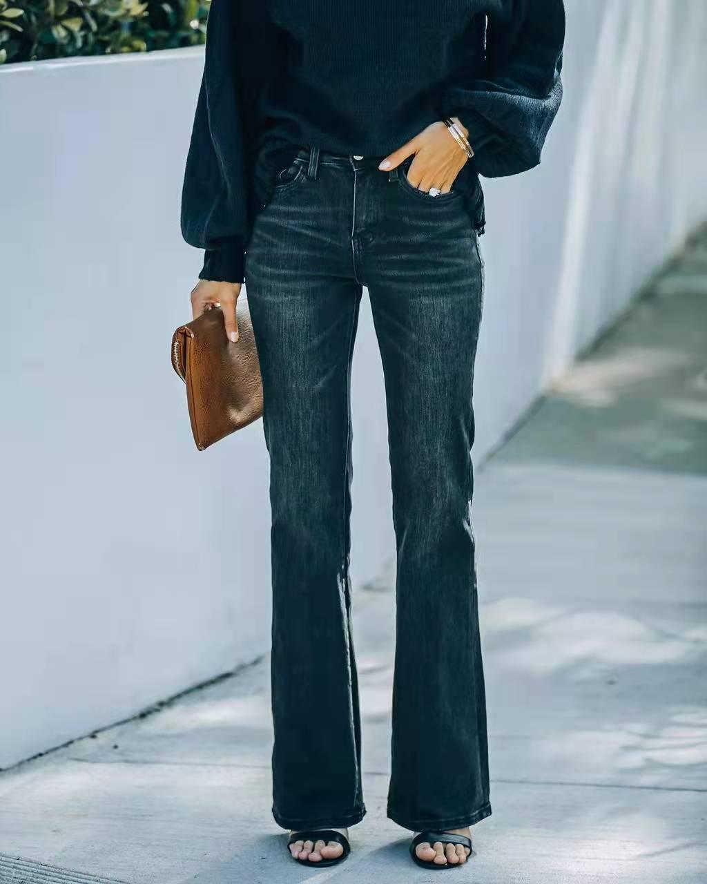 High Waist Black Pencil Jeans – Perfect Fit for Cowgirls