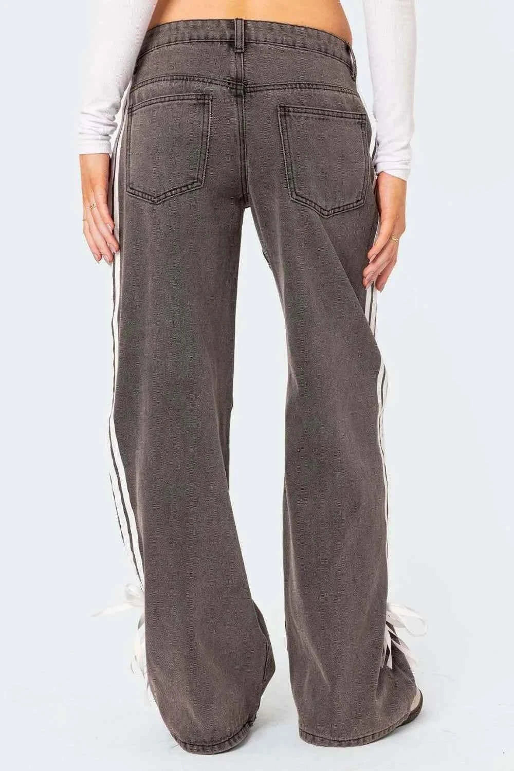 Side Striped Jeans for a Loose Fit Look