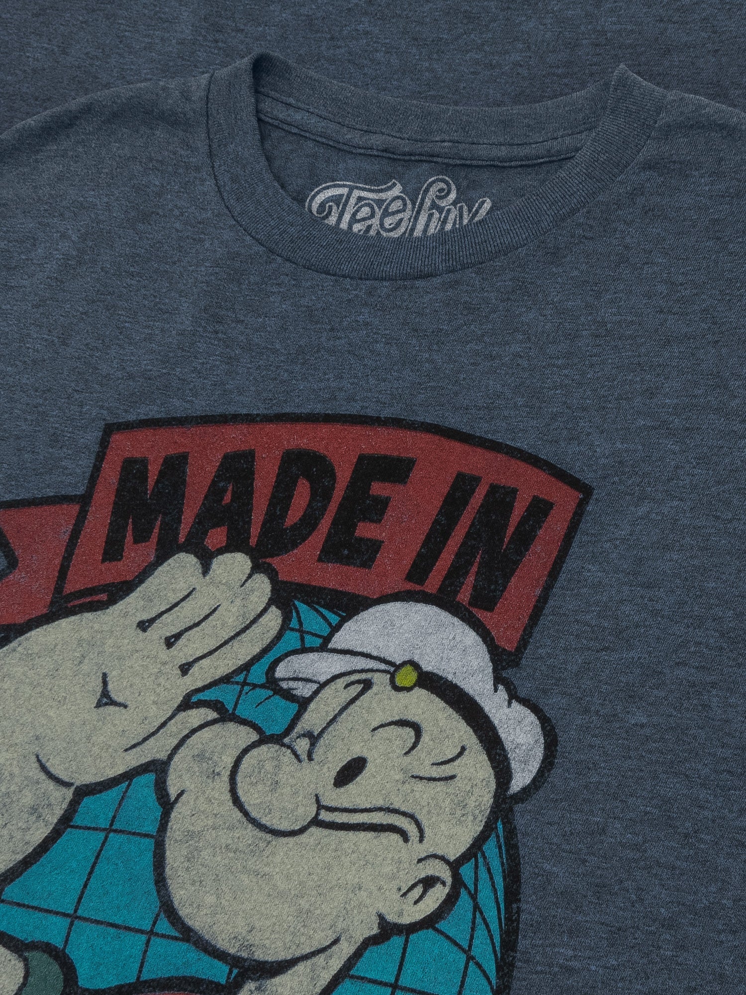 Retro Popeye Made in the USA T-Shirt - Indigo Heather