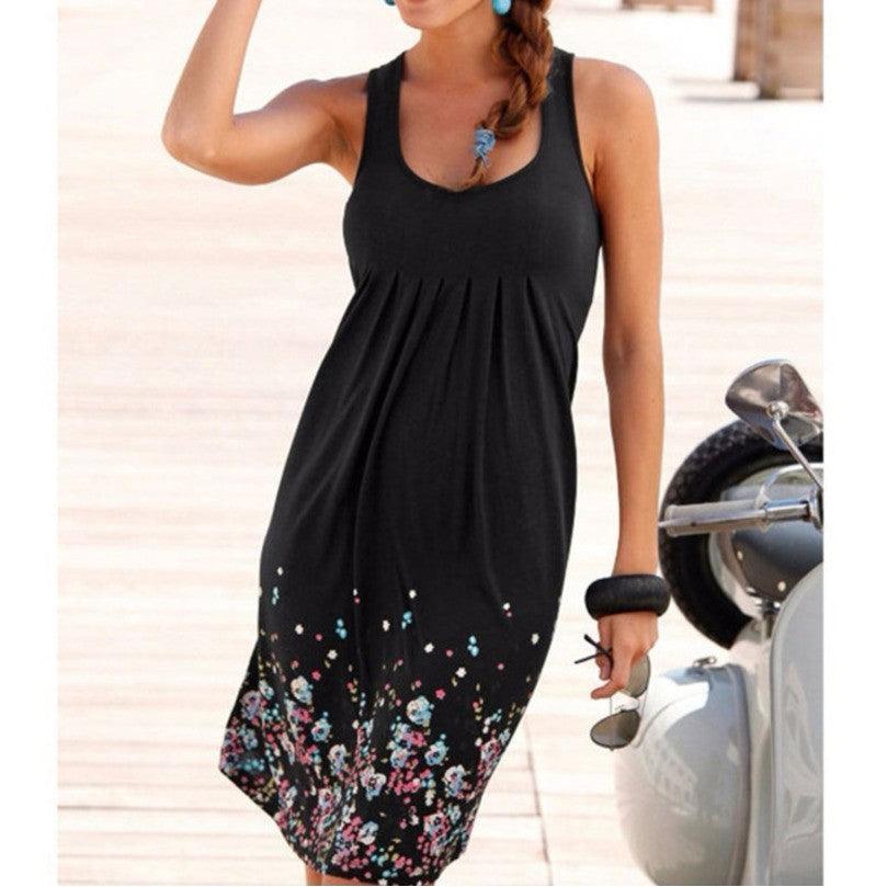 Coastal Cowgirl Boho Dress – Sleeveless Summer Dress with Floral Detail