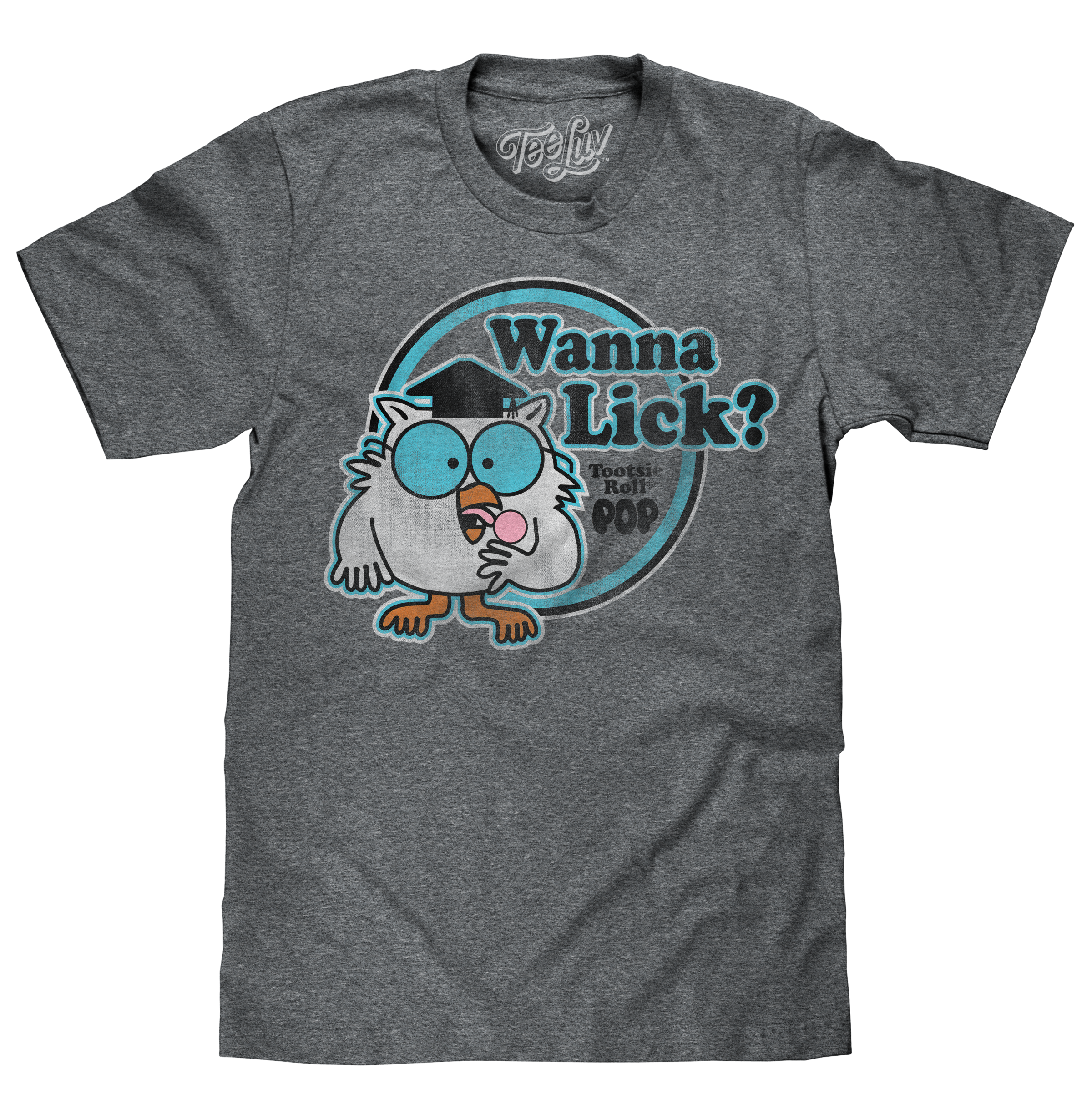 Tootsie Roll Pop Mr. Owl Wanna Lick? T-Shirt - Gray