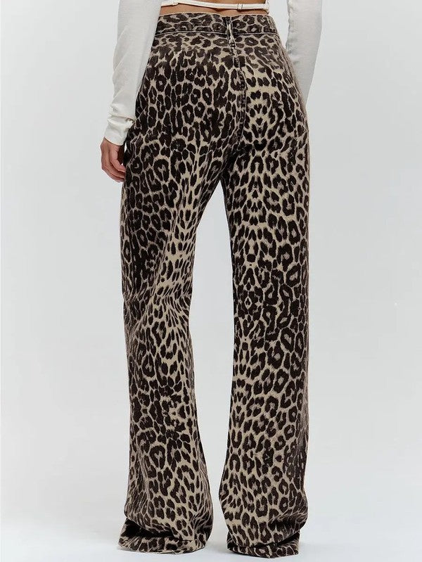 Leopard Flare Pants