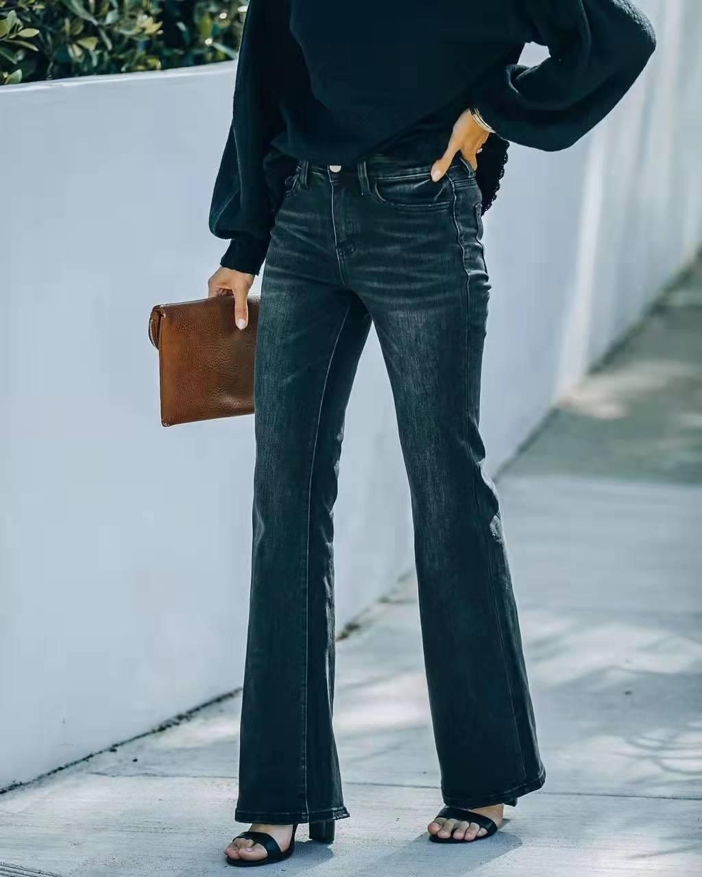 High Waist Black Pencil Jeans – Perfect Fit for Cowgirls