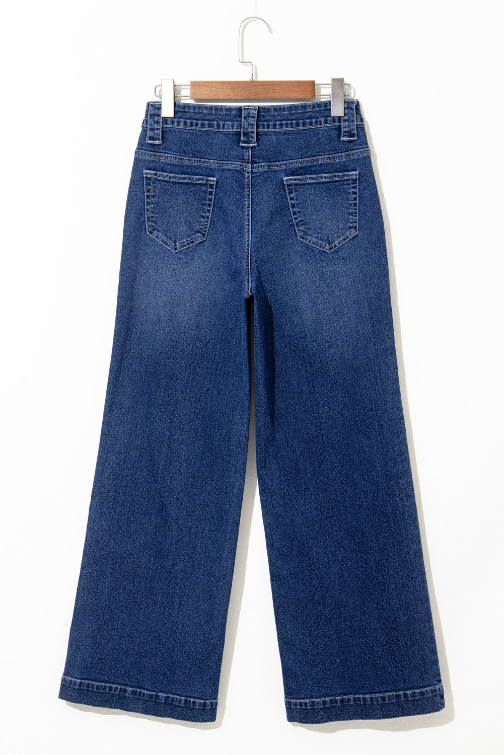 Sail Blue Wide Leg Pocketed High Waist Women's Jeans