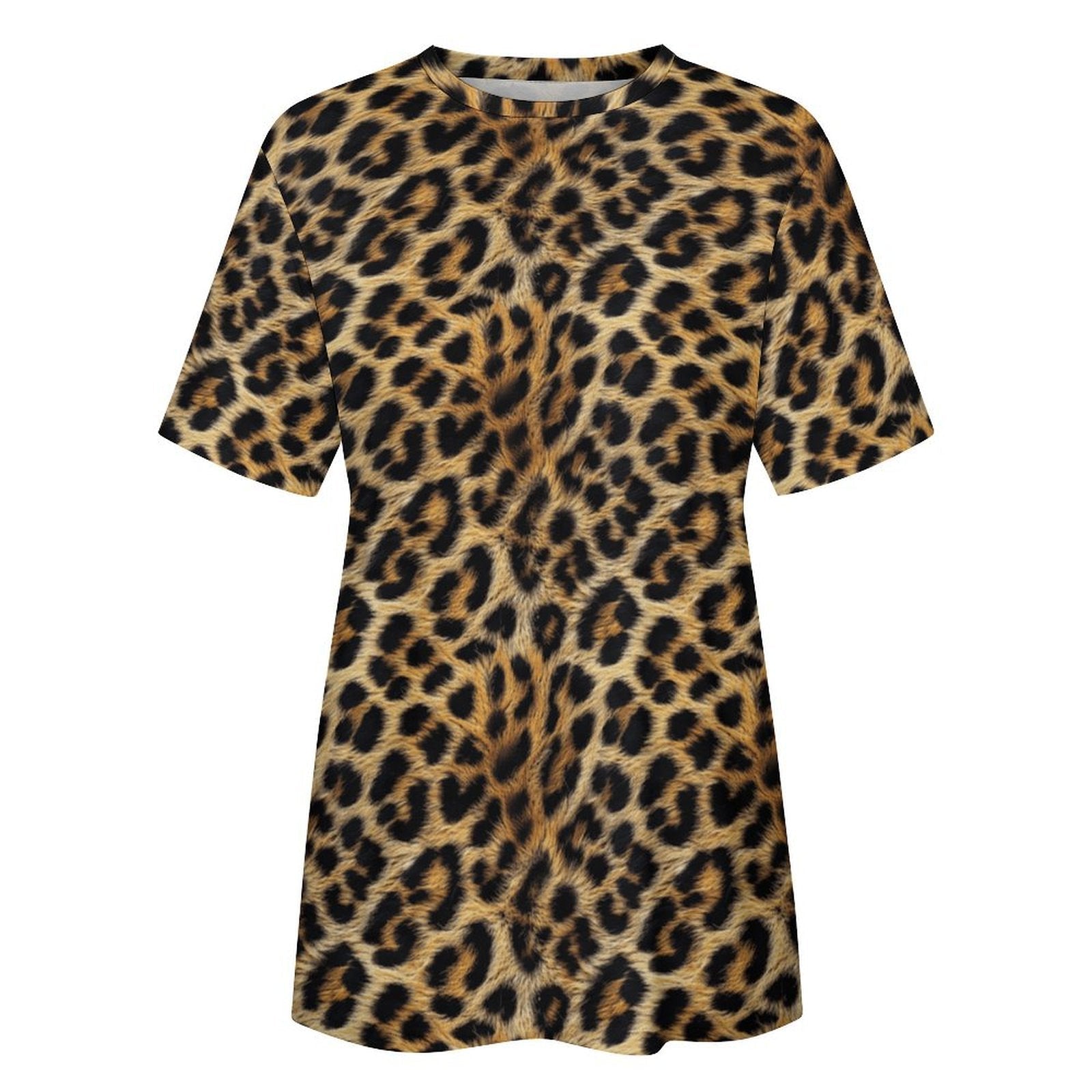 Baha Ranch Retro Pop Western Leopard Print Cotton T Shirt