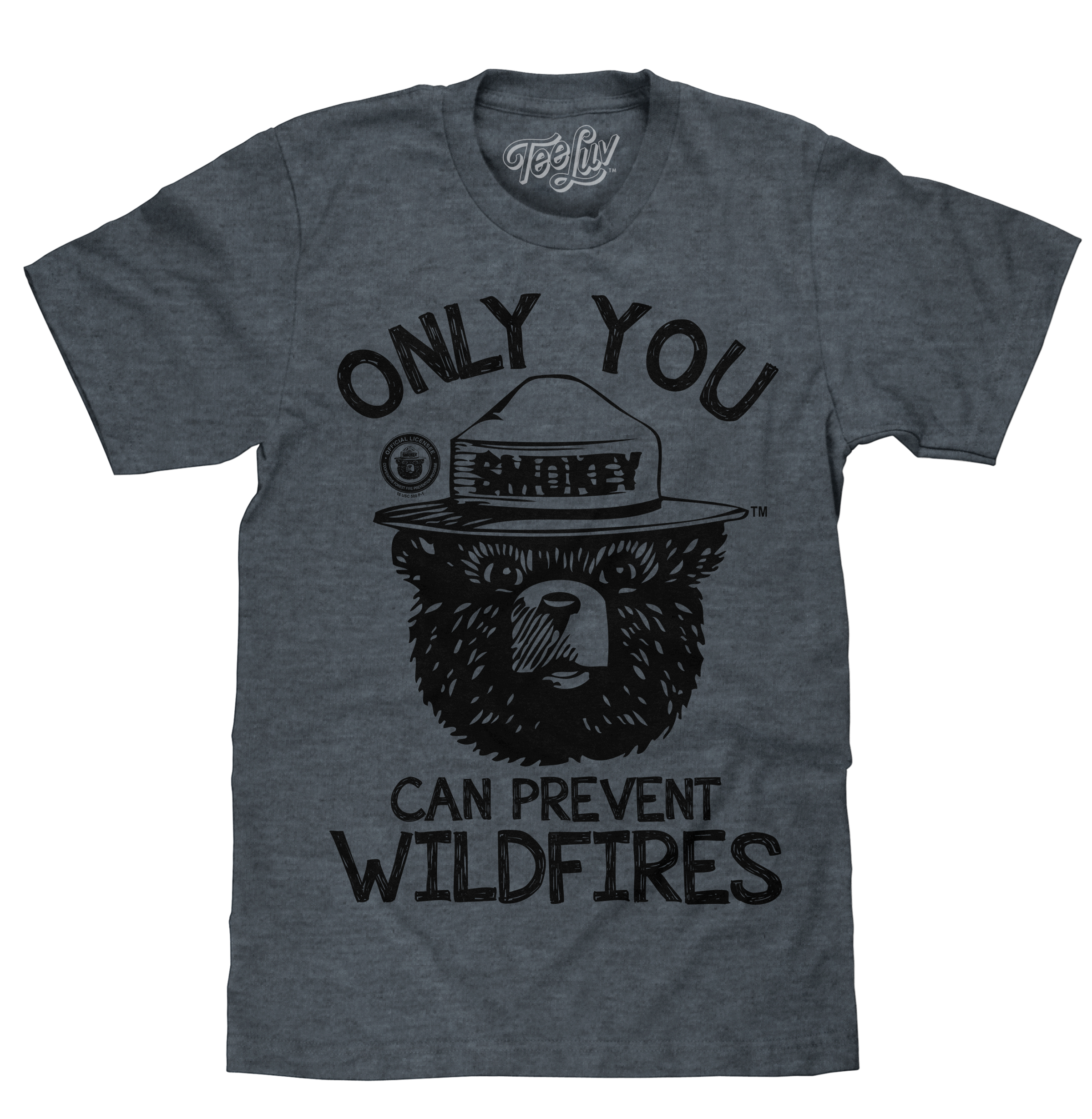 Smokey Bear Only You Can Prevent Wildfires T-Shirt - Indigo