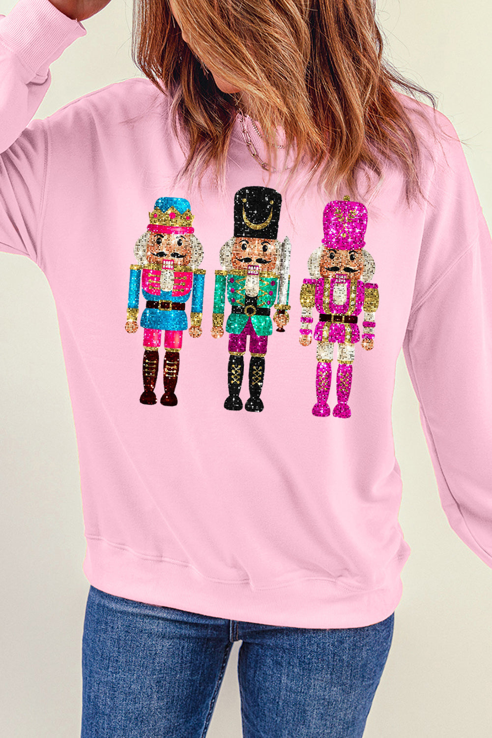 ZFH Christmas Nutcracker Drop Shoulder Sweatshirt