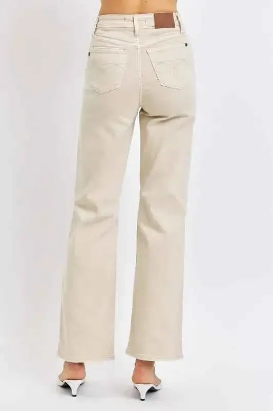 High Waist Distressed Wide Leg Jeans