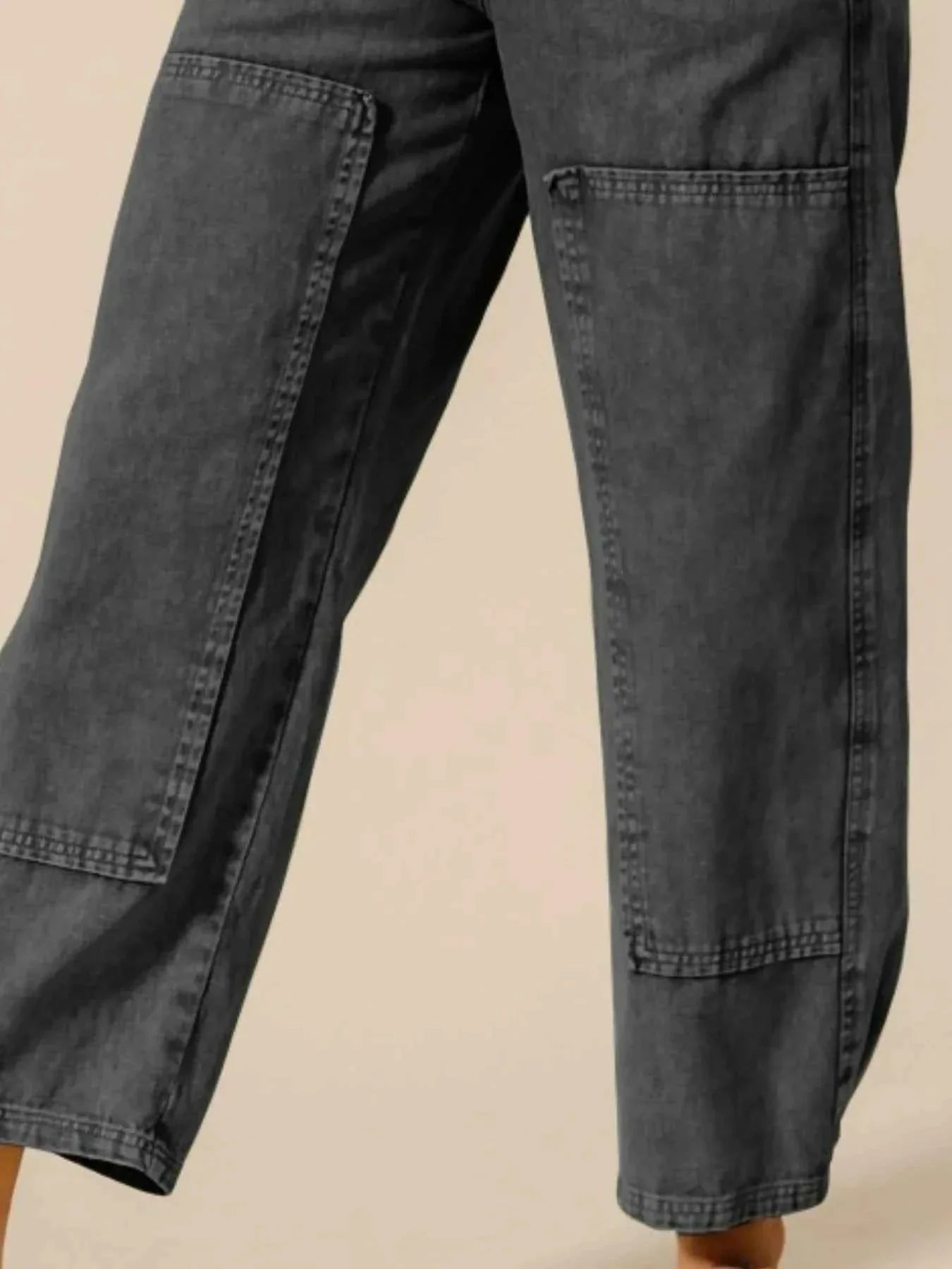 SO ME Mineral Washed Mid Rise Women's Jeans - Barrel Shape Design