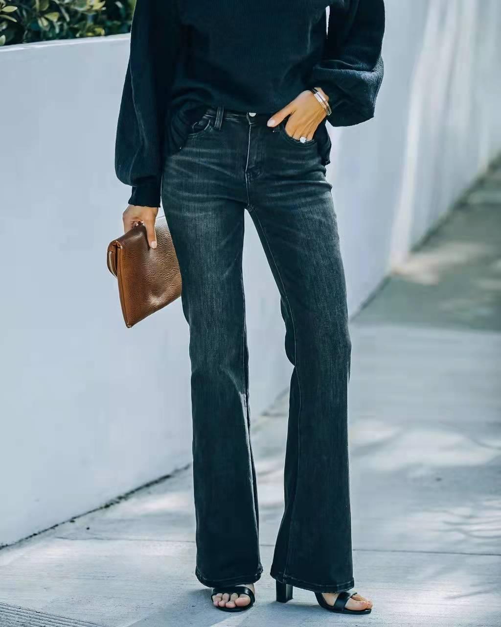 High Waist Black Pencil Jeans – Perfect Fit for Cowgirls