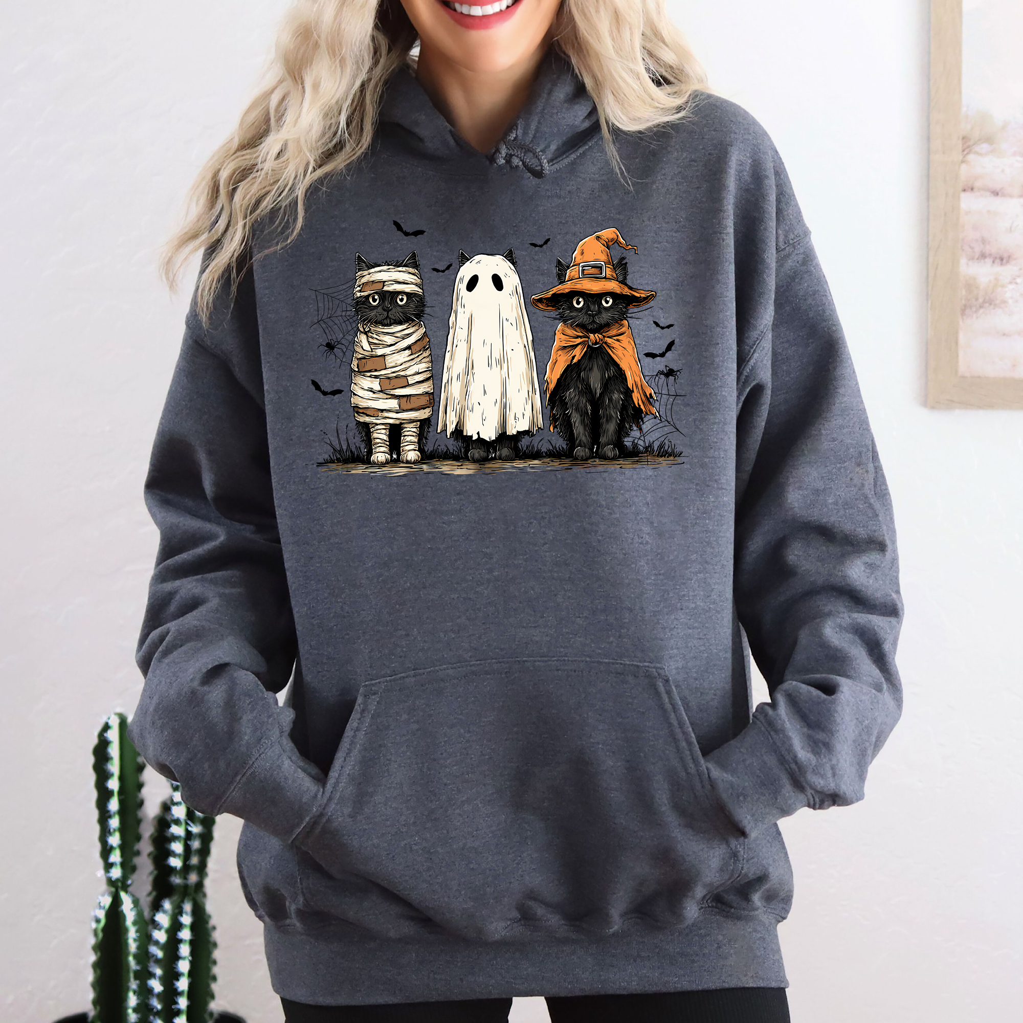 Black Cats, Boo, Ghost Cats, Retro Halloween, Gothic, Halloween Cat Mama Shirt, Autumn, Black Cat, Graphic Hoodie, Hooded Sweatshirt