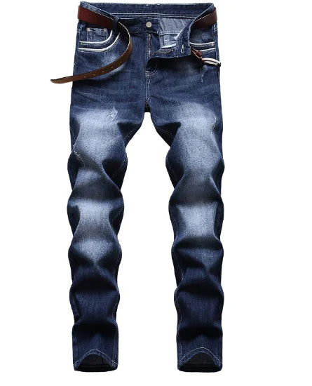 Light-Colored Ripped Jeans for Men - Slim Straight Leg