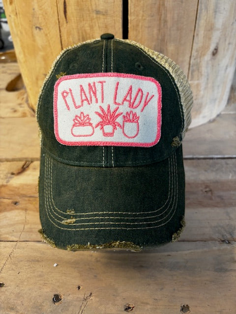Plant Lady Distressed Mesh Snapback Baseball Cap