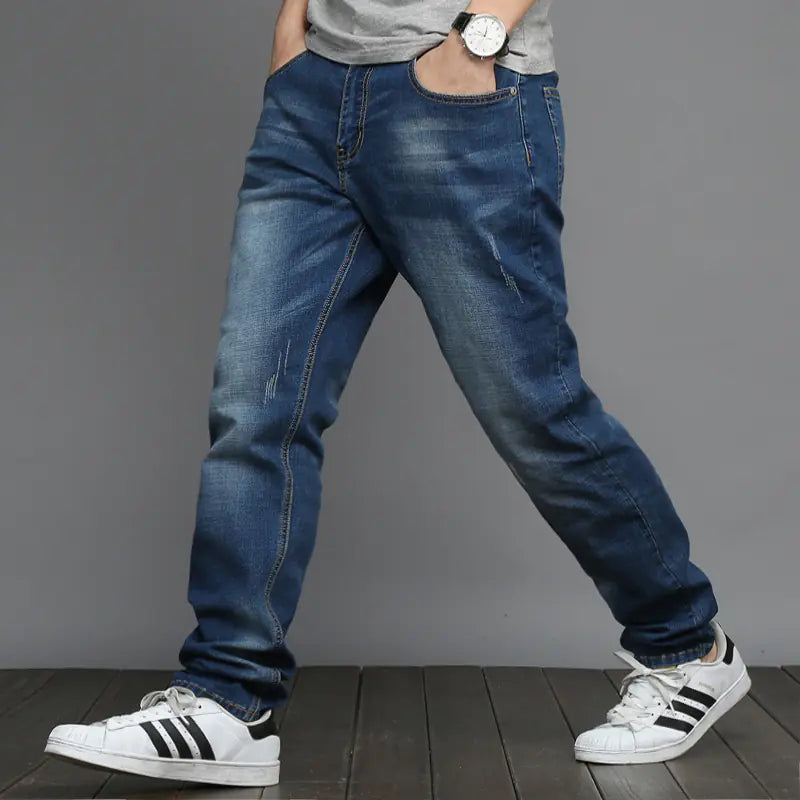 Plus Size Stretch Jeans for Men with Narrow Fit