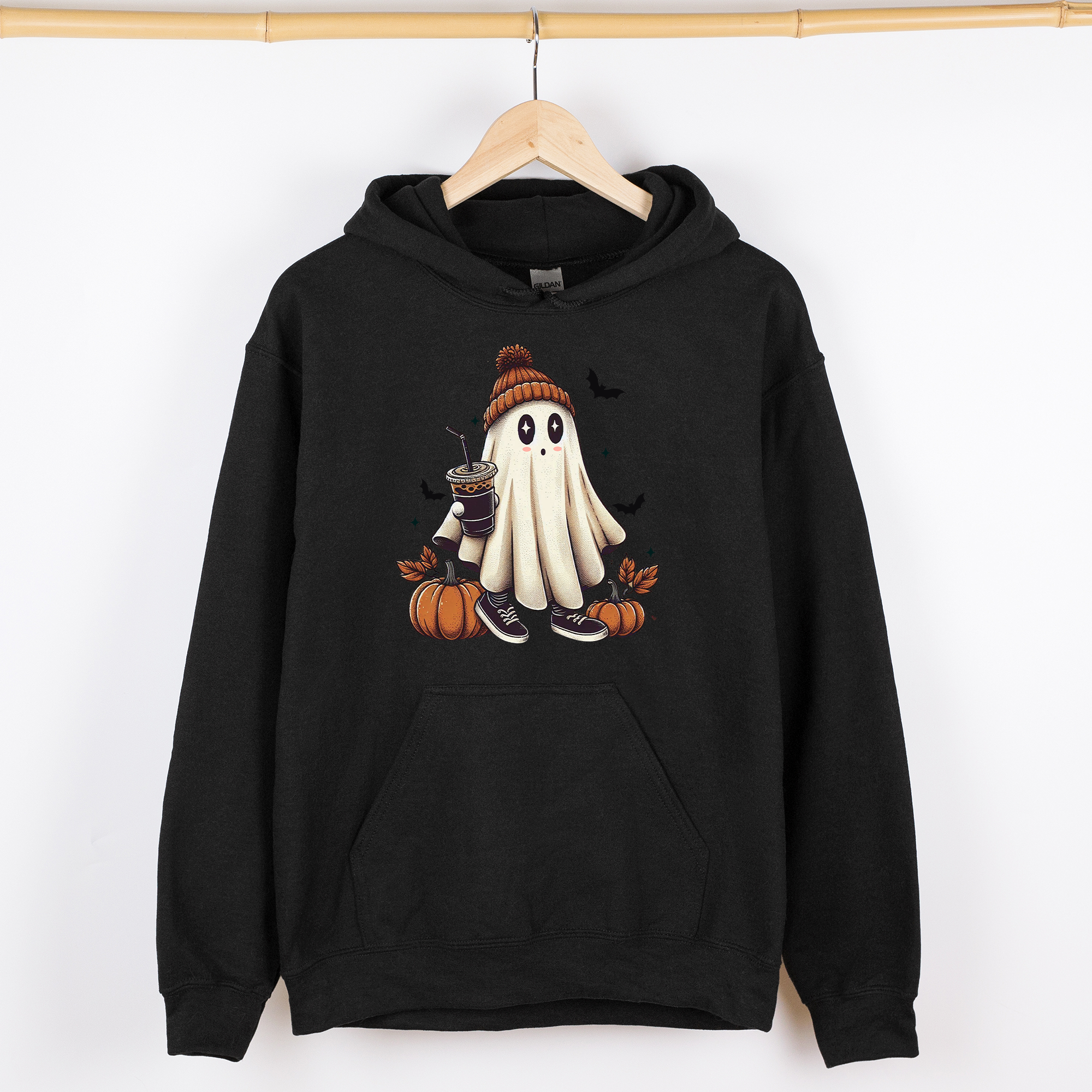 Coffee Lover, Ghost, Vintage, Western, Witch, Aesthetic, Meme, Halloween, Costume, Graphic Hoodie, Hooded Sweatshirt