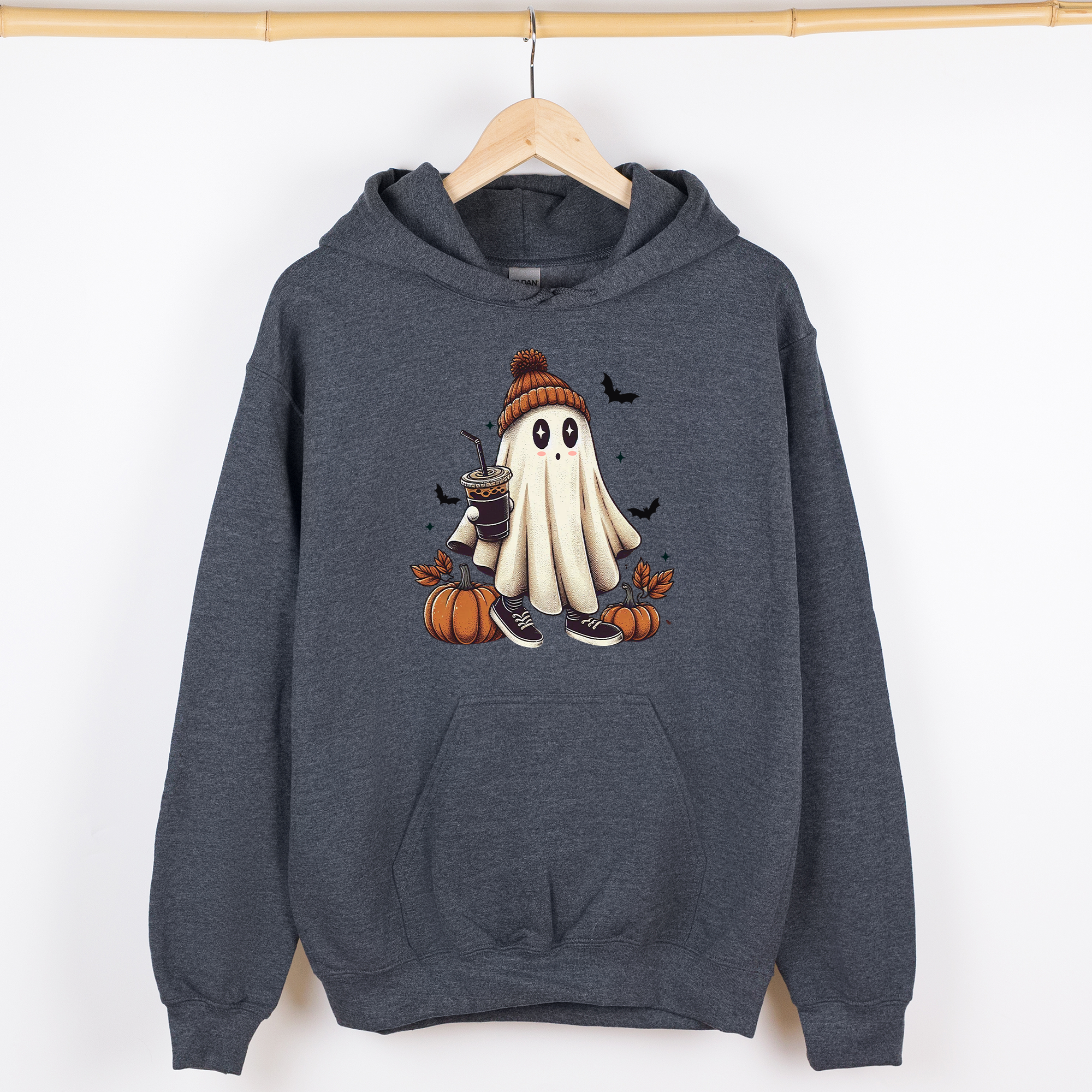 Coffee Lover, Ghost, Vintage, Western, Witch, Aesthetic, Meme, Halloween, Costume, Graphic Hoodie, Hooded Sweatshirt