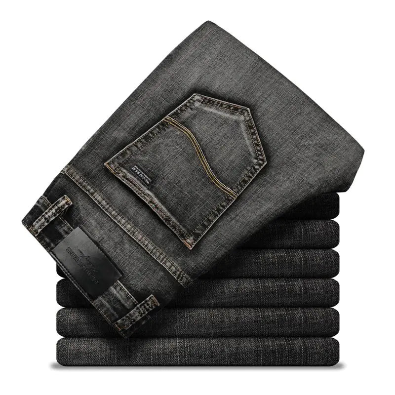 Slim Straight Black Jeans for Men