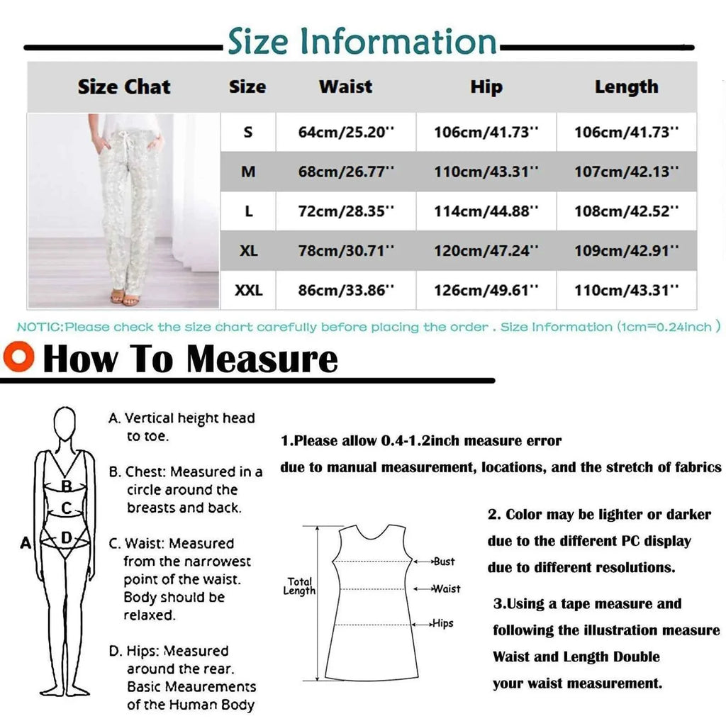 Cropped Loose Pants Women - Streetwear Cotton Lace Casual Pants Elastic Waist Trousers