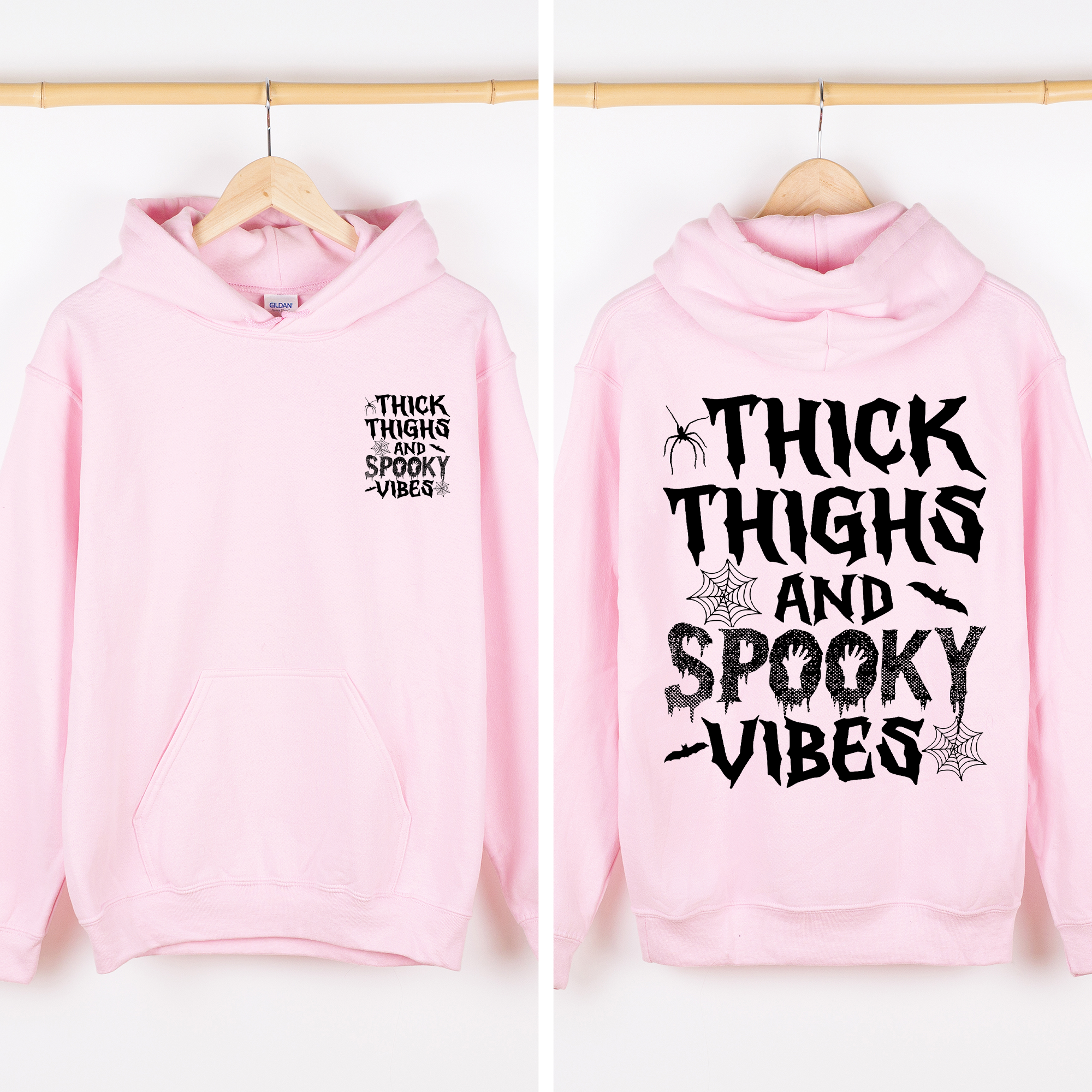 Thick Thighs Spooky Vibes, Front and Back, Halloween Hoodie, Fall Hoodie, Halloween Shirt, Spooky Season, Graphic Hoodie, Hooded Sweatshirt