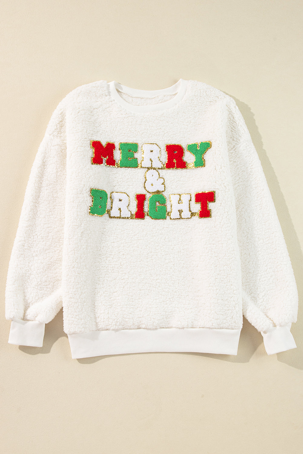 WC Christmas MERRY & Bright Chenille Sherpa Sweatshirt