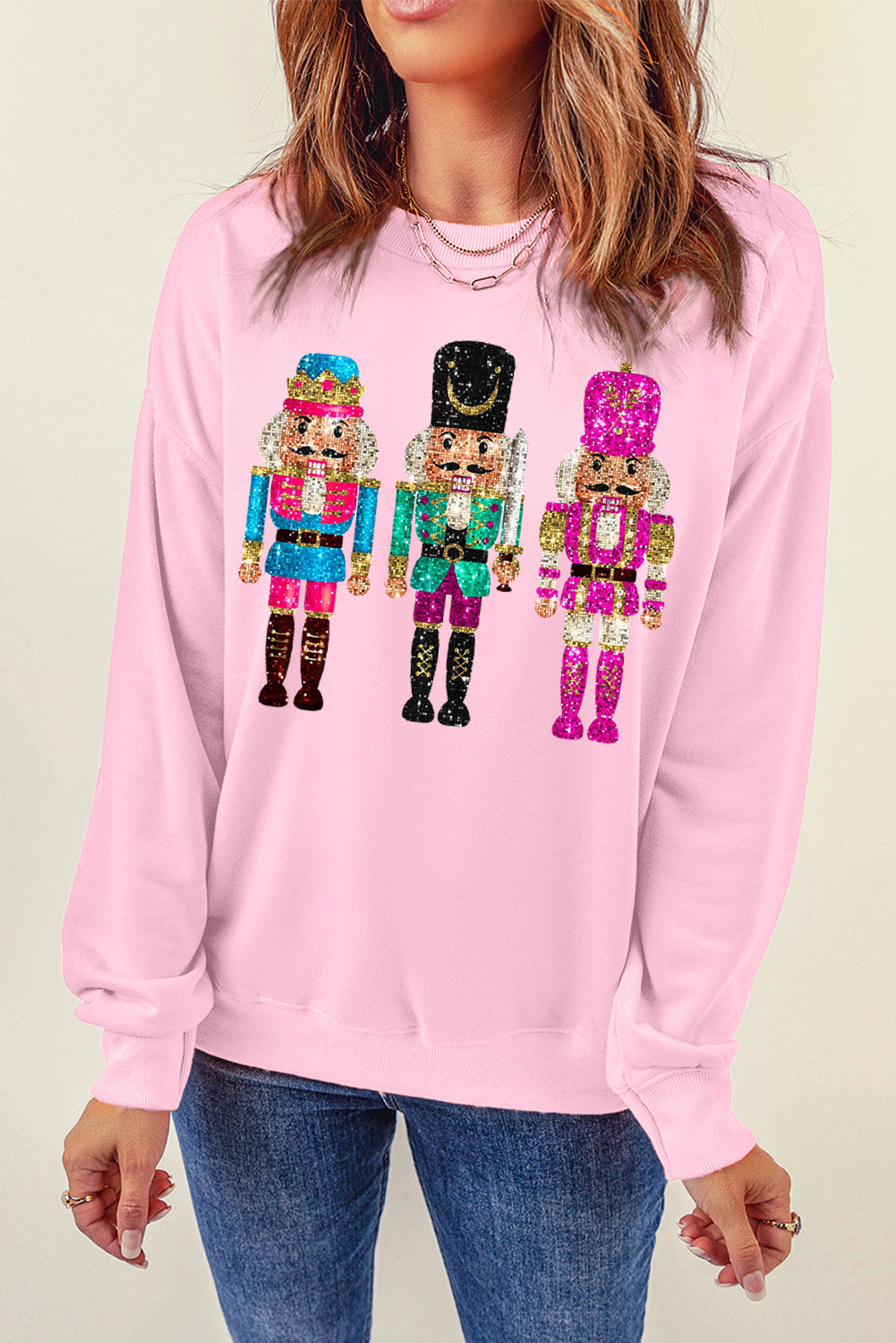 ZFH Christmas Nutcracker Drop Shoulder Sweatshirt