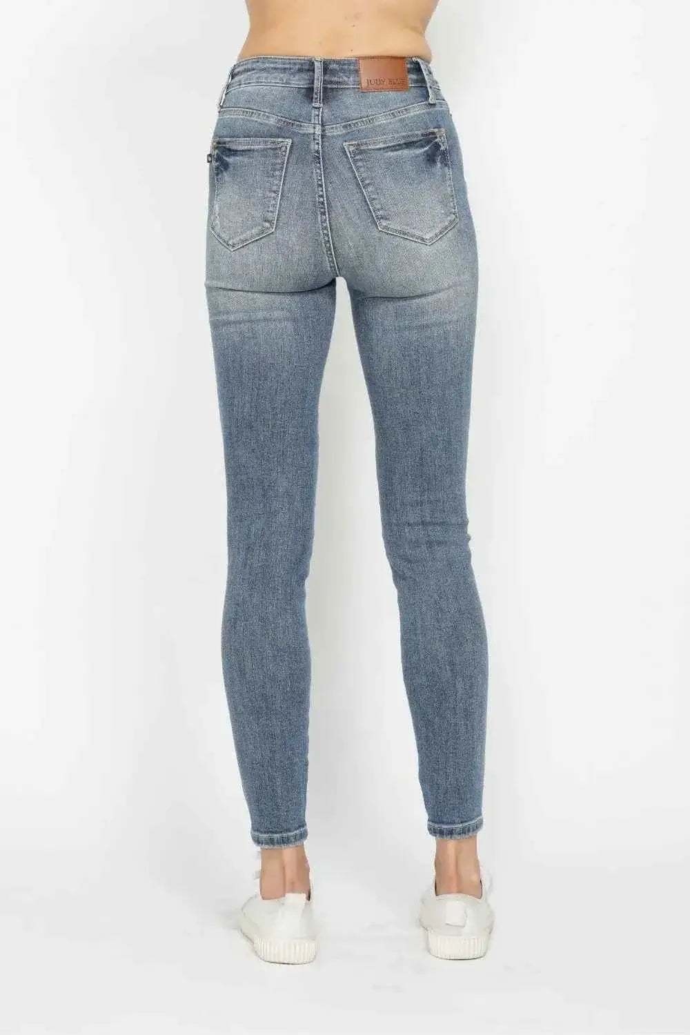 Tummy Control Contrast Wash Skinny Jeans
