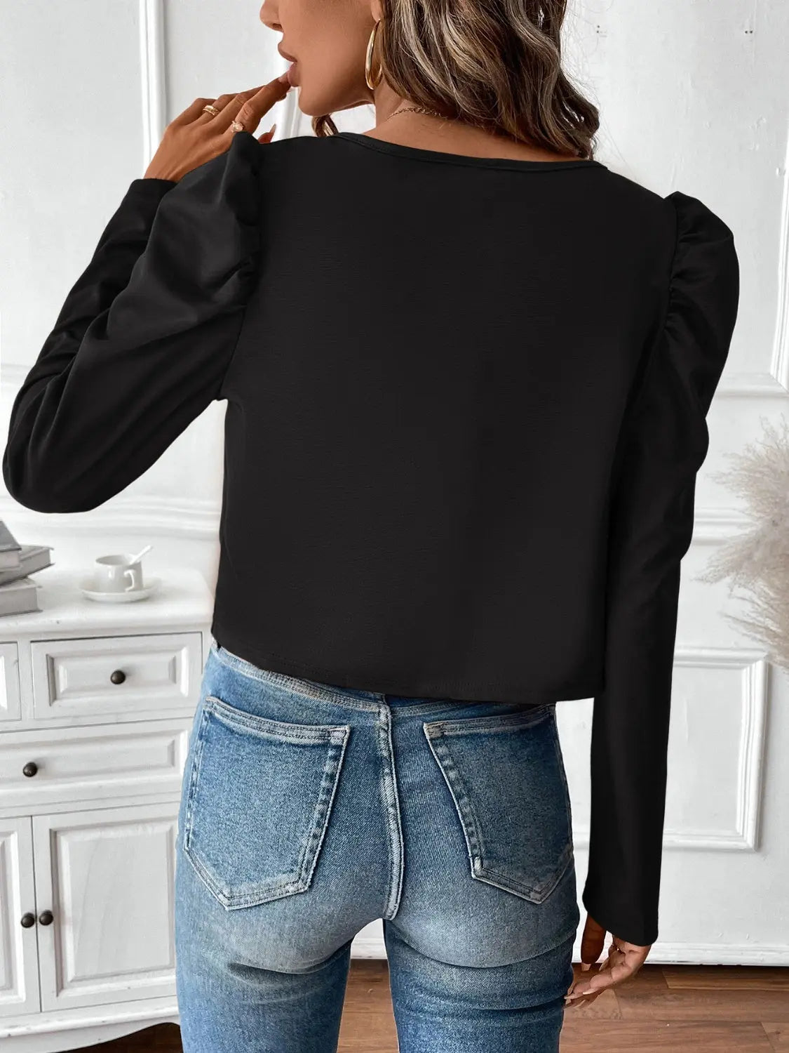 Black Zip Up Long Sleeve Jacket