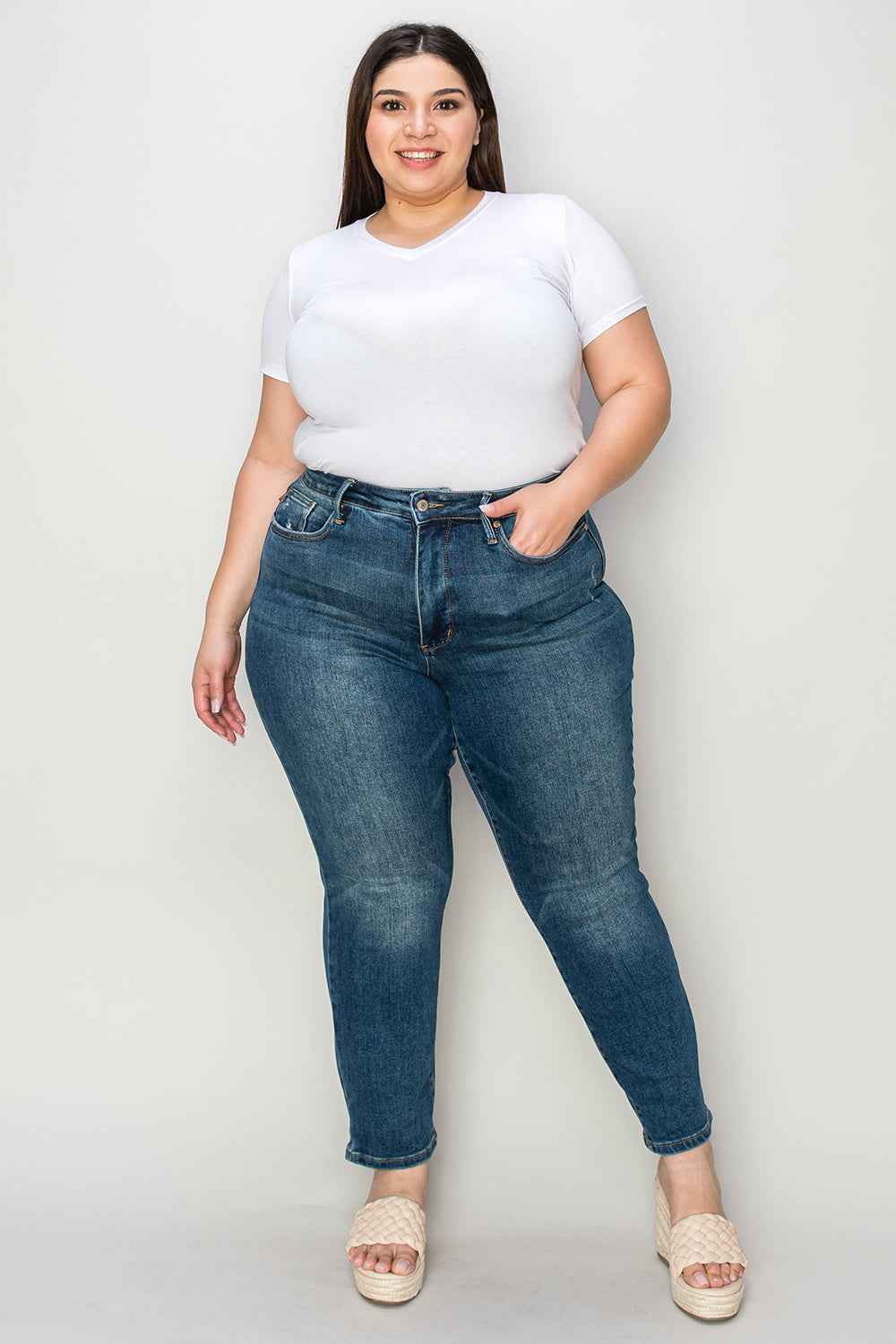 Judy Blue High Waist Jeans - Tummy Control Full Size Slim Fit Women's Jeans